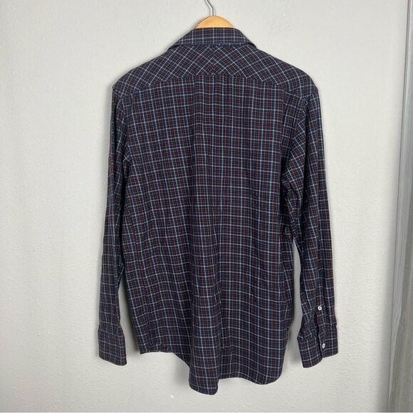Billy Reid plaid button down blue and orange size medium Men's Shirt Longsleeve - Picture 4 of 6